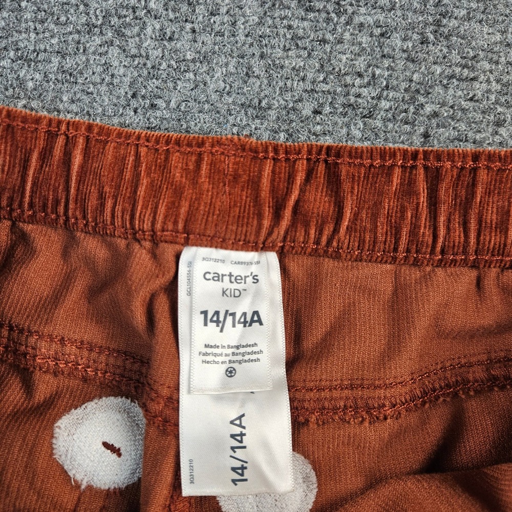 Carters Kid Girls Rust Orange Corduroy Flare Leg Pants Size 14 14A Stretch - Picture 5 of 7